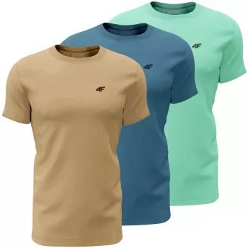 T-shirt 4F homem M4481 pack de 3 bege, azul, verde-menta 4FWSS26TTSHM4481 91S 2XL