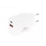 Carregador MOVANO GaN 20W USB-C PD + USB-A (branco)