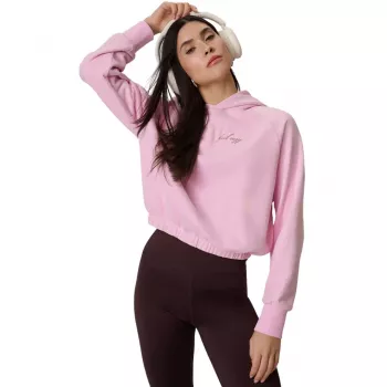 Sweatshirt 4F mulher rosa claro decote redondo F2175 tamanho L