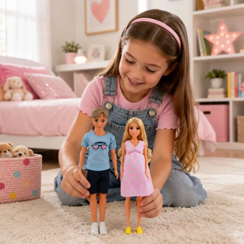 Conjunto de bonecas Anlily Family LEAN TOYS: mãe grávida, pai, bebé, recém-nascido