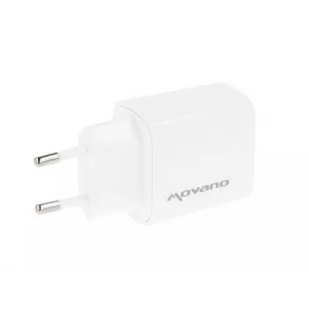 Carregador MOVANO GaN 30W USB-C PD + USB-A (Branco)