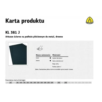 Disco de lixa KLINGSPOR P320 KL381J, 230 x 280 mm, pack de 50