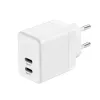 Carregador de parede CRONG 35W Dual USB-C PD 3.0 PPS GaN - branco