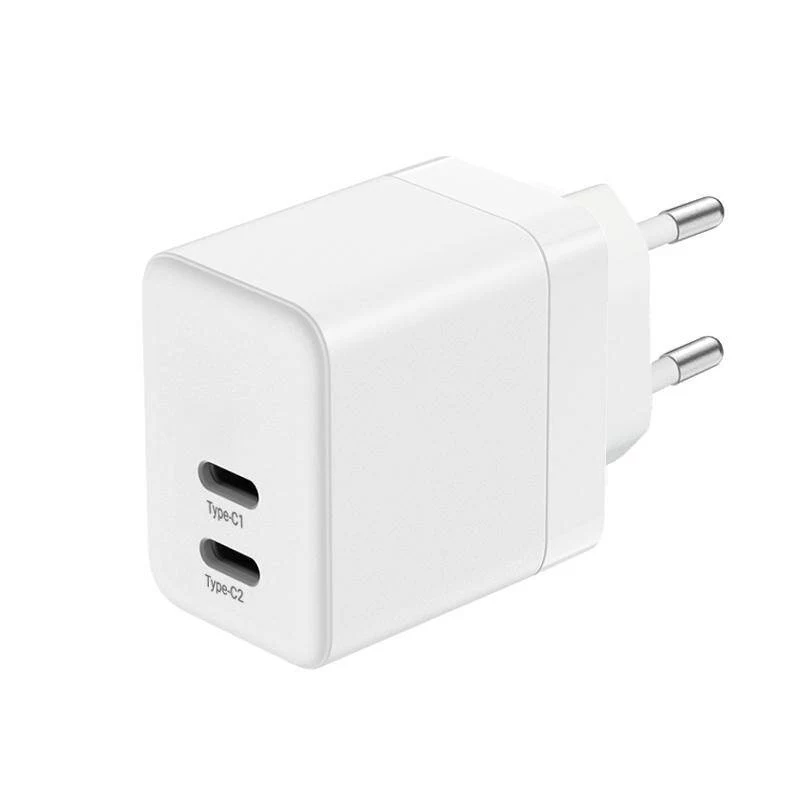 Carregador de parede CRONG 35W Dual USB-C PD 3.0 PPS GaN - branco