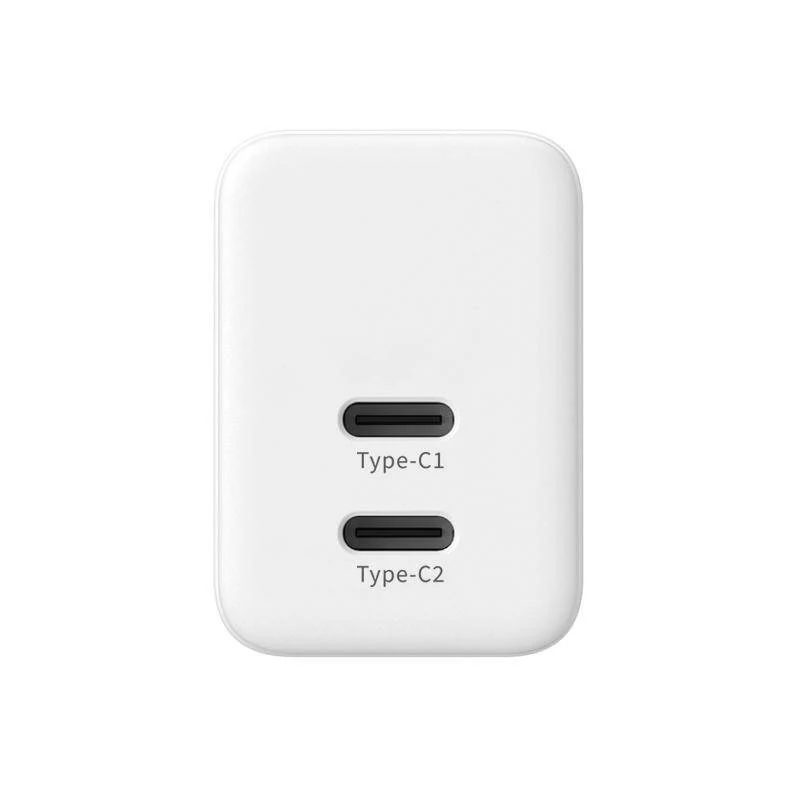 Carregador de parede CRONG 35W Dual USB-C PD 3.0 PPS GaN - branco