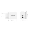 Carregador de parede CRONG 35W Dual USB-C PD 3.0 PPS GaN - branco