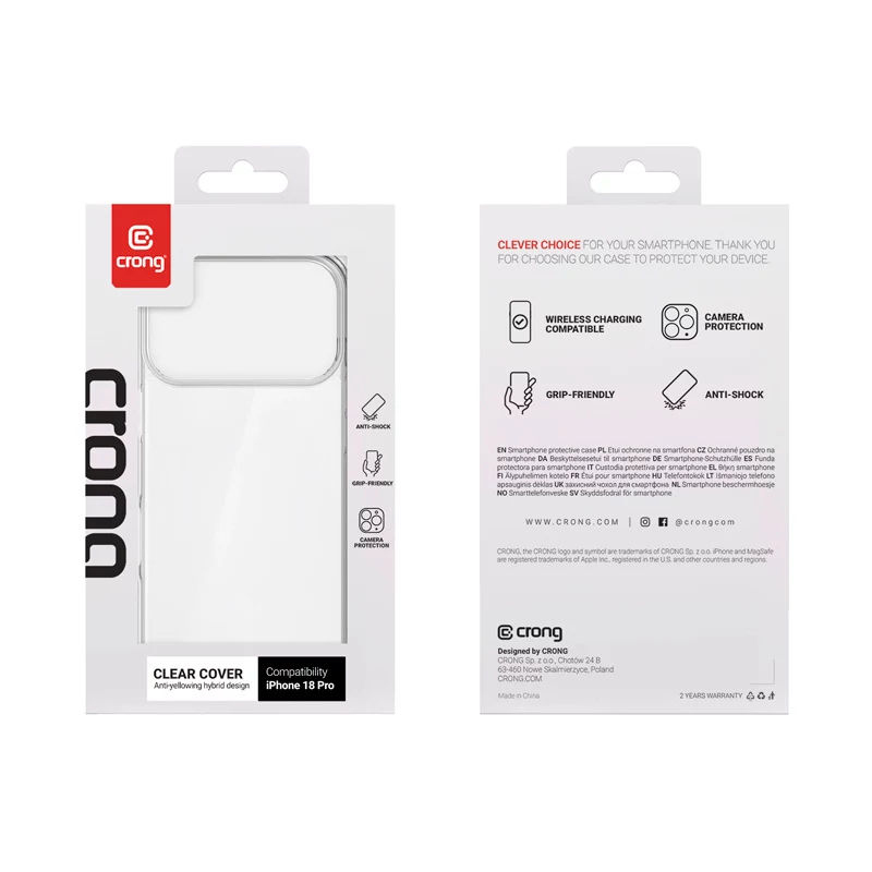 Capa Crong Clear para iPhone 18 Pro / 17 Pro (transparente)