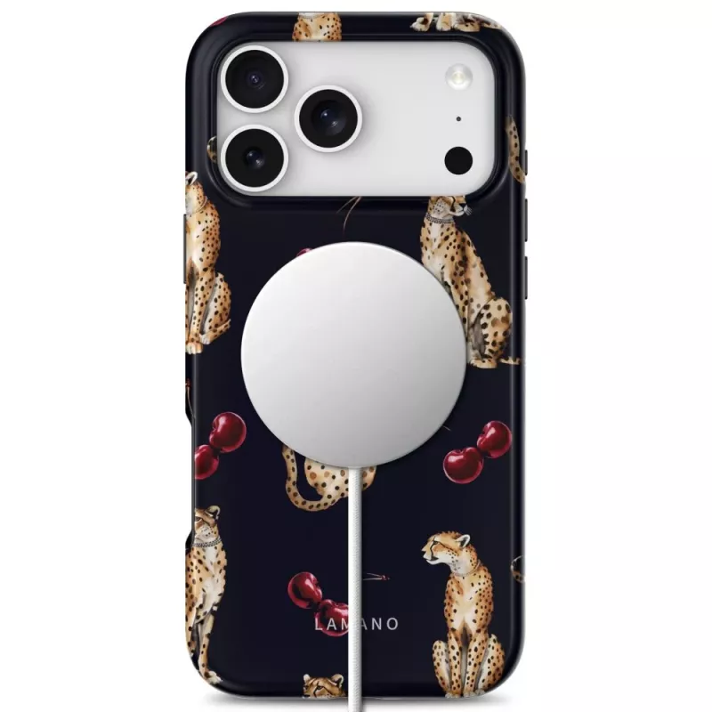 Capa TECH-PROTECT Lamano MagSafe para iPhone 17 Pro Max / 18 Pro Max - Midnight Cherry