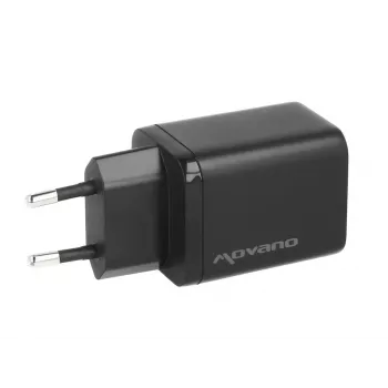 Carregador de parede MOVANO GaN 45W USB-C PD + USB-A (preto)