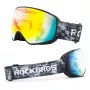 Óculos de esqui criança Rockbros SP284 anti-fog UV400 lente cinzenta espelho vermelho preto