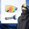 Óculos de esqui criança Rockbros SP284 anti-fog UV400 lente cinzenta espelho vermelho preto