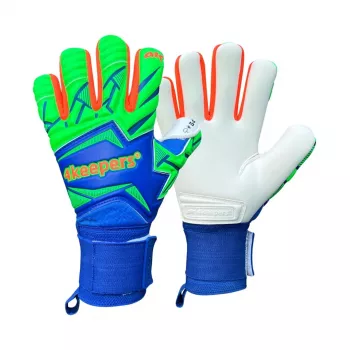 Luvas de guarda-redes 4Keepers Force V5.25 Twist HNC Junior azul-verde tamanho 5