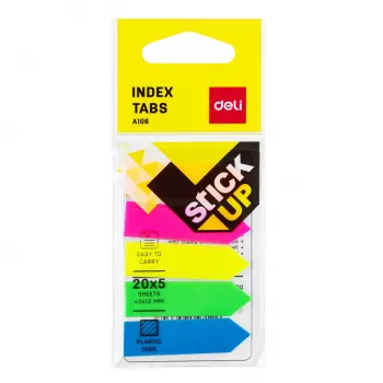 DELI Stick Up Marcadores de índice PP 50x12 mm 100 folhas cores sortidas (D338199)