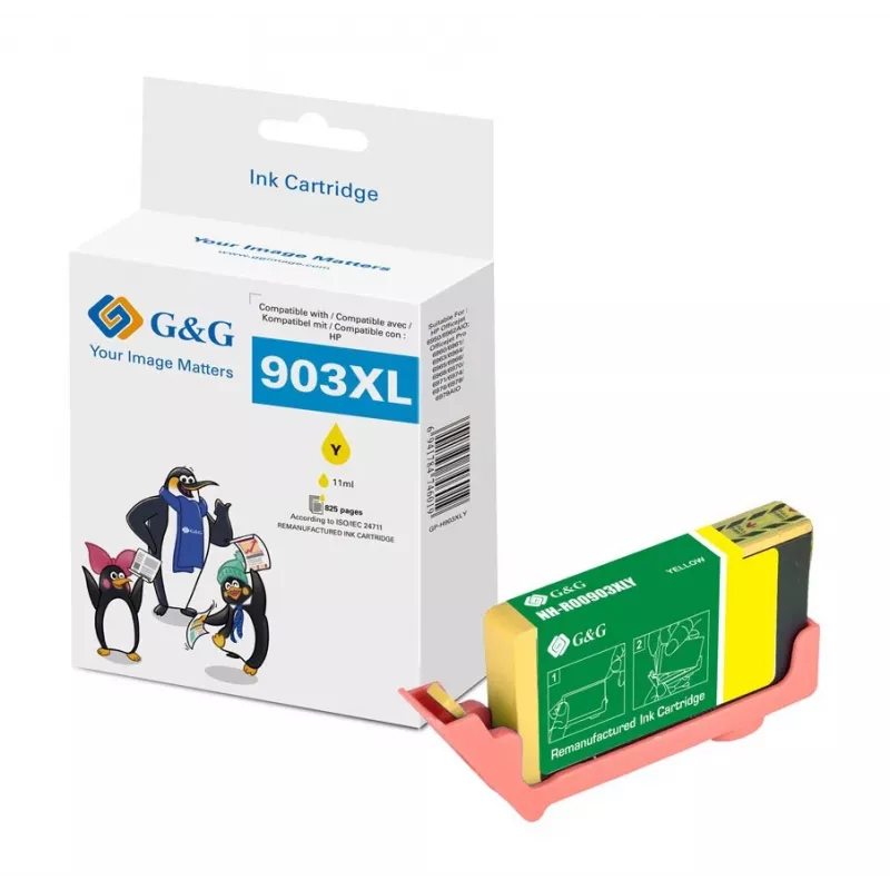 G&G Cartucho de tinta amarelo compatível com HP 903XL (T6M11AE, 18846)