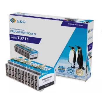 Conjunto de cartuchos de tinta compatíveis G&G para Canon PGI-710/CLI-711 – preto, ciano, magenta, amarelo – pack de 4 (série NP-R-0711) 1P0711-10