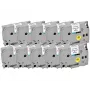 Cassete de fita de etiquetagem compatível G&G 20100 para Brother TZe-231, 12 mm, preto sobre branco, pack de 10