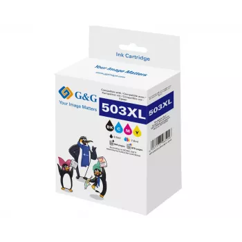 G&G Tinteiros Compatíveis Pack de 4 para Epson 503XL – Preto, Ciano, Magenta, Amarelo (GP-E503XLBKCMY-4P-R)
