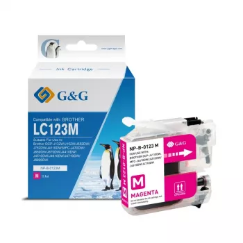 Cartucho de tinta compatível G&G para Brother LC-123M magenta (14500)
