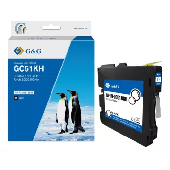 Cartucho de tinta compatível G&G para Ricoh GC51KH (405862) - preto, 2500 páginas 19656