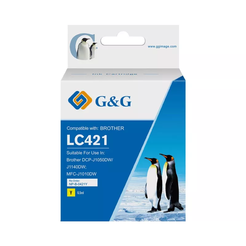 Cartucho de tinta compatível G&G Brother LC421Y amarelo (200 páginas) 20562
