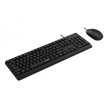 Rapoo NX1500 Conjunto de teclado e rato com fio, Full-Size QWERTZ, Preto R-13100