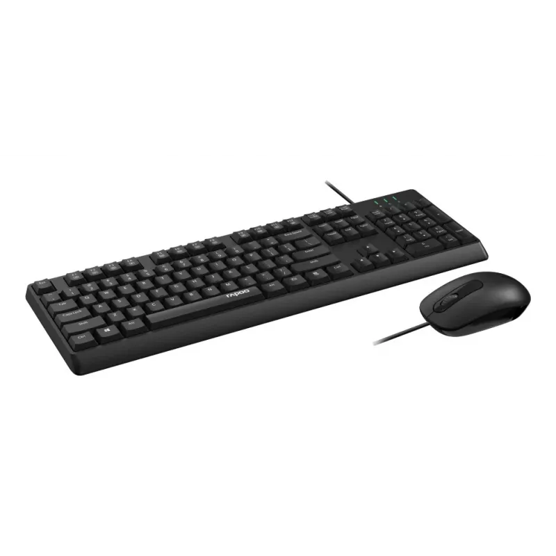 Rapoo NX1500 Conjunto de teclado e rato com fio, Full-Size QWERTZ, Preto R-13100