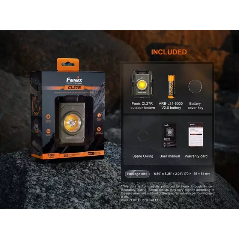 Fenix CL27R lanterna de trabalho recarregável com LED verde, preto