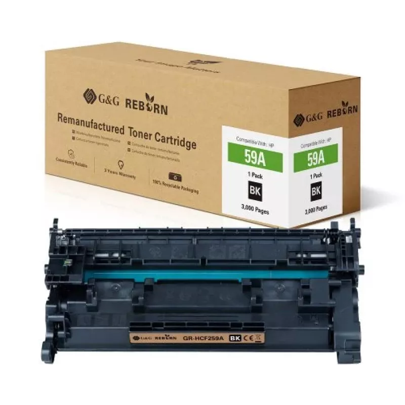 G&G tinteiro de toner compatível GR-HCF259A para HP 59A, preto, 3000 páginas