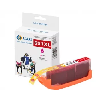 G&G tinteiro de tinta XL compatível com Canon CLI-551M XL (magenta, alto rendimento) 14568