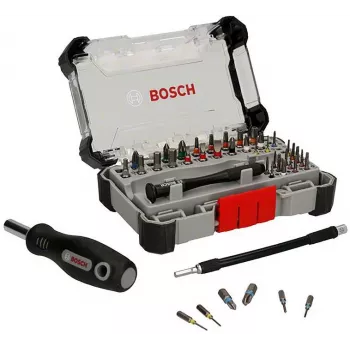 Bosch Conjunto de bits de chave de fendas de precisão Expositor, 5 conjuntos com 33 peças (165 no total), aço S2, sextavado de 1/4 polegadas, bits PH/PZ/S/H/T, suporte magnético, expositor de venda 2607002837,0