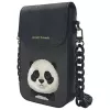 Bolsa de ombro Nimmy Big Eyed Pet 2.0 Panda para telemóvel - pele PU preta