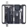 Conjunto de ferramentas manuais domésticas HOTO QWSGJ002 12 em 1 com chave de fendas com catraca, martelo de unhas, alicate, chave inglesa, fita métrica, faca universal, testador de tensão, fita isoladora em mala ABS HTT0018GL