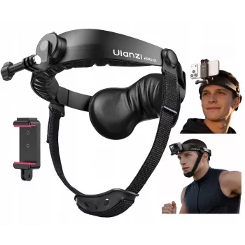 Suporte de cabeça ULANZI para action cams e smartphones com suporte de telemóvel rotativo 360°
