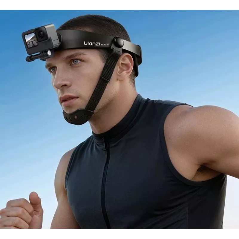 Suporte de cabeça ULANZI para action cams e smartphones com suporte de telemóvel rotativo 360°