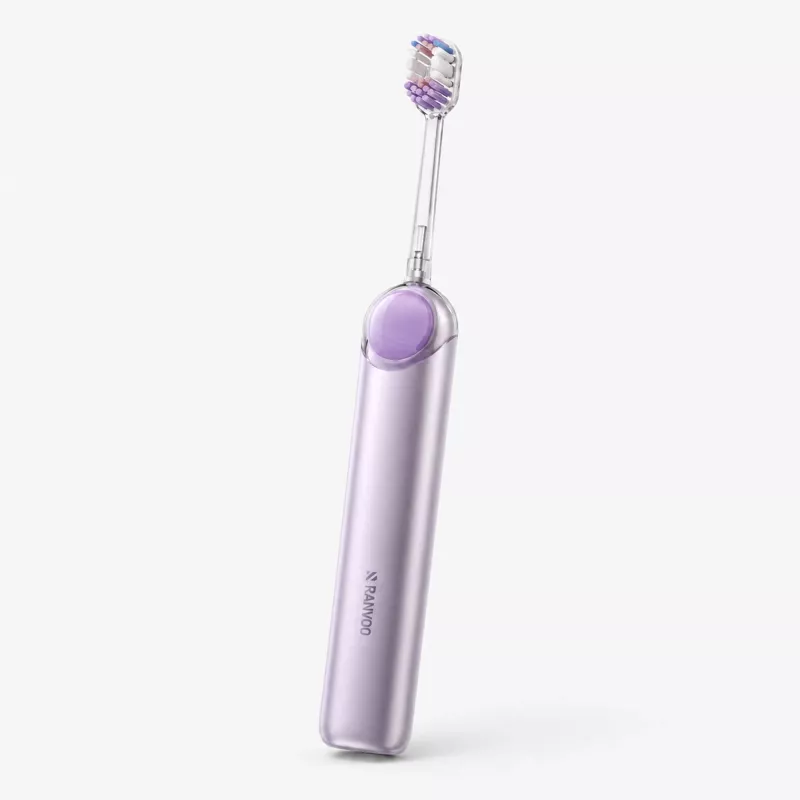 Escova de dentes elétrica RANVOO PQ5 Pure Sonic, Roxo, 5 modos, 4 cabeças de escova, carregamento USB