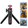 ULANZI MT-55 mini tripé 4 em 1 bastão selfie com punho e clipe para mochila, com cabeça de esfera, parafuso de 1/4 polegadas, suporte para telemóvel 60-85 mm, liga de alumínio, preto