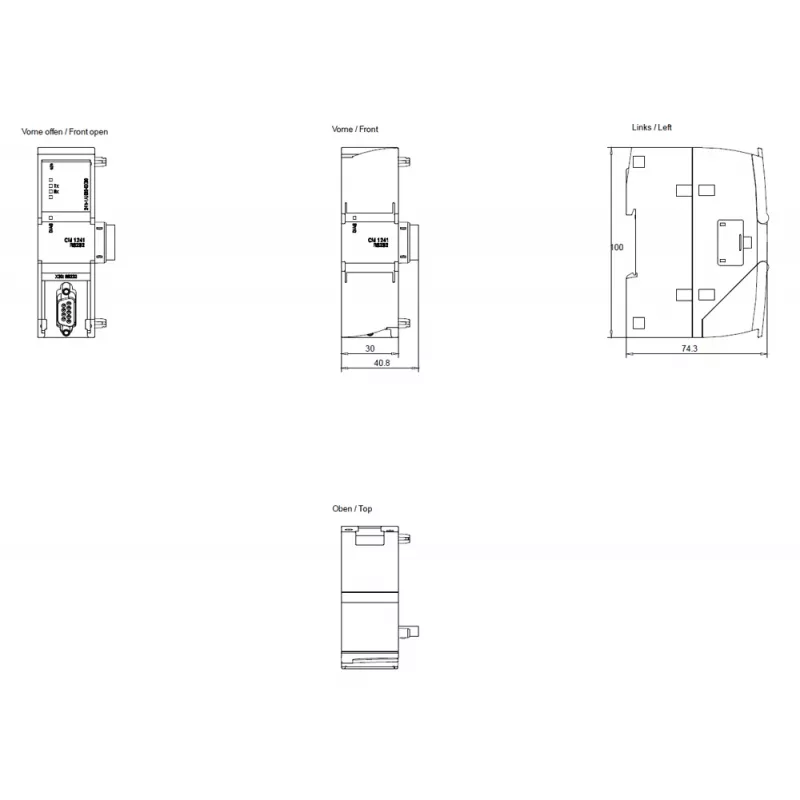 Siemens SIMATIC S7-1200 CM 1241 RS485 módulo de comunicação 6ES72411AH320XB0