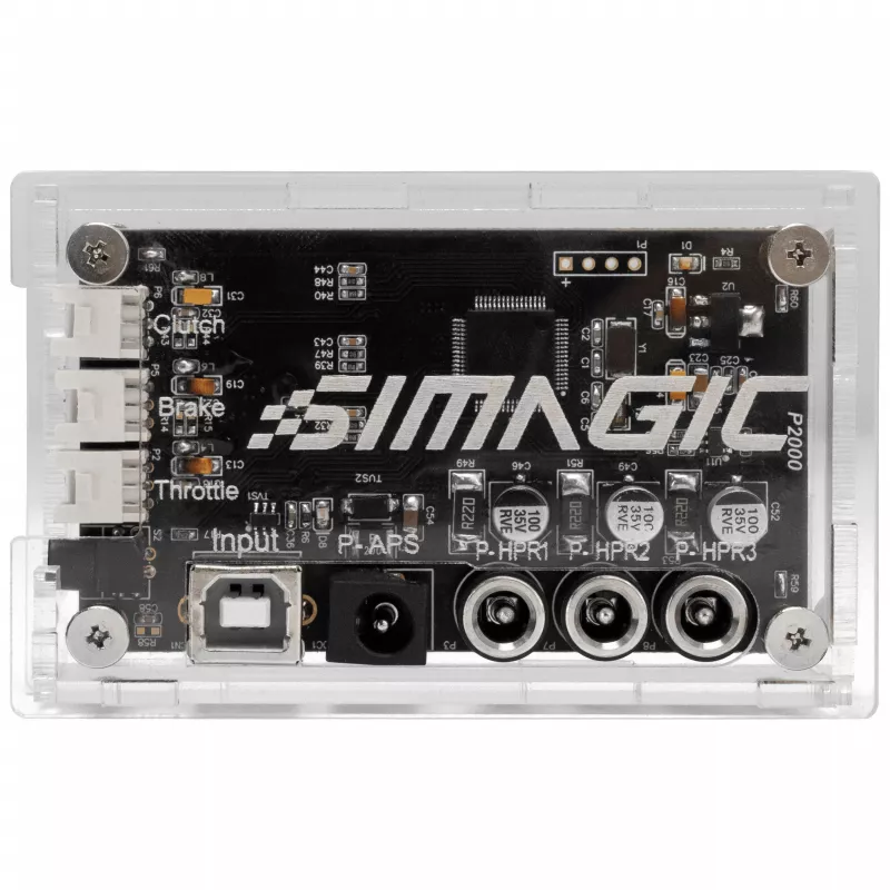 SIMAGIC Haptic Control Box (P2000-HCB) – unidade de controlo de feedback háptico de 4 canais para pedais P2000