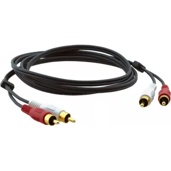 Cabo de áudio coaxial Kramer C-2RAM/2RAM-10 ficha RCA macho para ficha RCA macho 3,0m preto 95-0202010