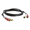 Cabo de áudio coaxial Kramer C-2RAM/2RAM-10 ficha RCA macho para ficha RCA macho 3,0m preto 95-0202010