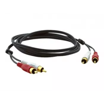 Cabo de áudio coaxial Kramer C-2RAM/2RAM-10 ficha RCA macho para ficha RCA macho 3,0m preto 95-0202010