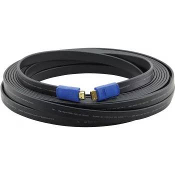 Cabo HDMI de alta velocidade com Ethernet Kramer C-HM/HM/FLAT/ETH-25, 7,6 m, plano, duplamente blindado, preto 97-01014025