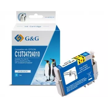 Tinteiro ciano compatível G&G para Epson 34XL (C13T34724012) – Alta capacidade 14614