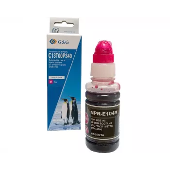 Frasco de tinta G&G EcoTank magenta compatível com Epson 104 (70ml)