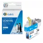 Tinteiro compatível G&G Brother LC421XLC alta capacidade ciano (500 páginas)