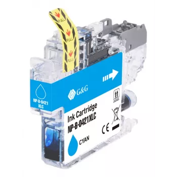 Tinteiro compatível G&G Brother LC421XLC alta capacidade ciano (500 páginas)