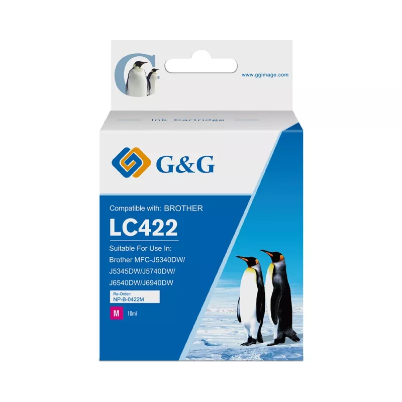 Tinteiro compatível G&G Brother LC422M magenta (550 páginas) 20582