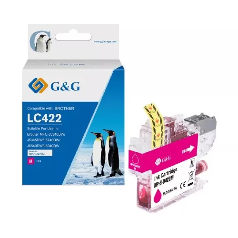 Tinteiro compatível G&G Brother LC422M magenta (550 páginas) 20582
