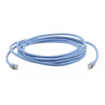 Cabo de rede Kramer série C-UNIKAT C-UNIKat-2 ficha RJ-45 macho para ficha RJ-45 macho 61 cm U/FTP CAT 6a blindado isento de halogéneos snagless robusto azul RAL 5012 99-3460002