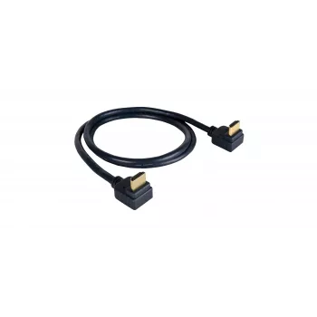 Cabo HDMI de alta velocidade com Ethernet Kramer série C-HM/RA2 C-HM/RA2-6, ficha HDMI macho angular para ficha HDMI macho angular, 1,8 m, triplamente blindado, cinzento, suporte 4K 97-0144006